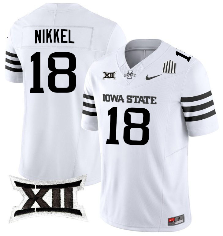 Ben Nikkel Jersey,Iowa State Cyclones #18 Ben Nikkel College Jersey Youth-2024 White